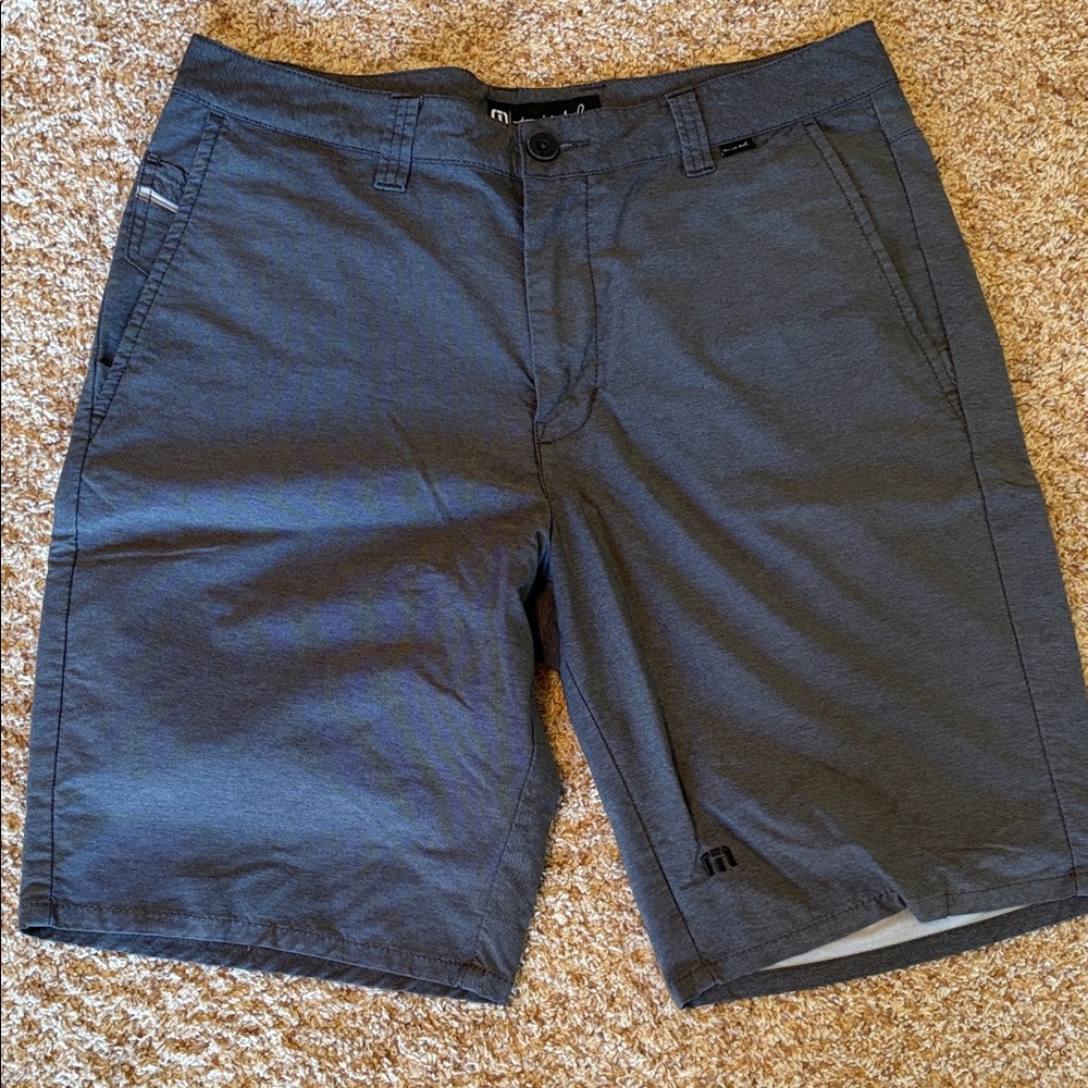 Travis Mathew Charcoal Flat Front Shorts